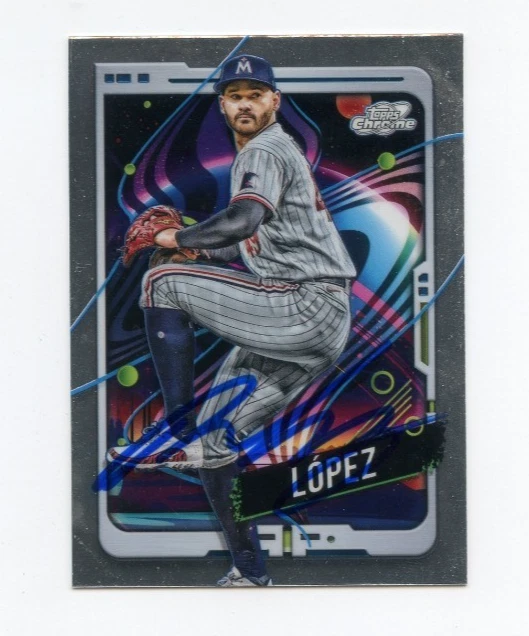 PABLO LOPEZ SIGNED AUTOGRAPHED 2024 TOPPS CHROME COSMIC BASEBALL CARD AUTO