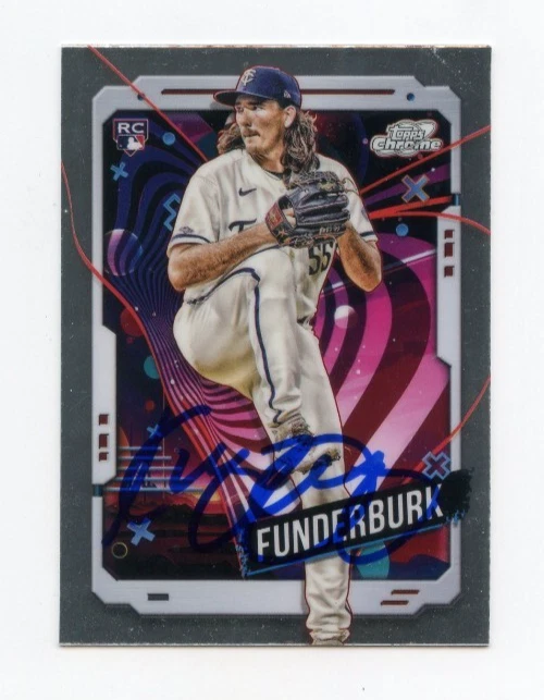 KODY FUNDERBURK SIGNED AUTOGRAPHED 2024 TOPPS CHROME COSMIC BASEBALL CARD AUTO