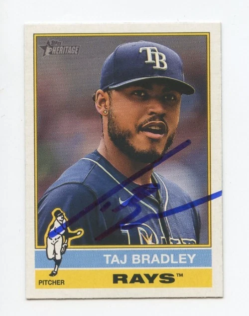 TAJ BRADLEY SIGNED AUTOGRAPHED 2025 TOPPS HERITAGE BASEBALL CARD AUTO