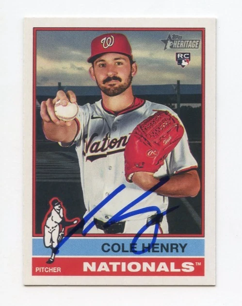 COLE HENRY SIGNED AUTOGRAPHED 2025 TOPPS HERITAGE BASEBALL CARD AUTO