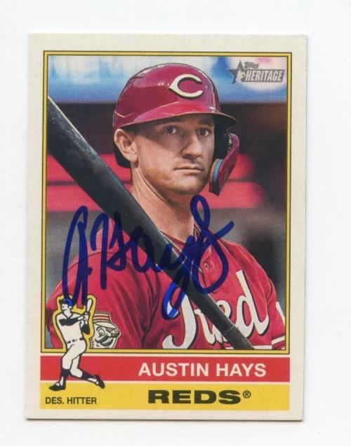 AUSTIN HAYS SIGNED AUTOGRAPHED 2025 TOPPS HERITAGE BASEBALL CARD AUTO