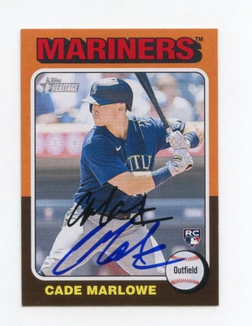 CADE MARLOWE SIGNED AUTOGRAPHED 2024 TOPPS HERITAGE BASEBALL CARD AUTO