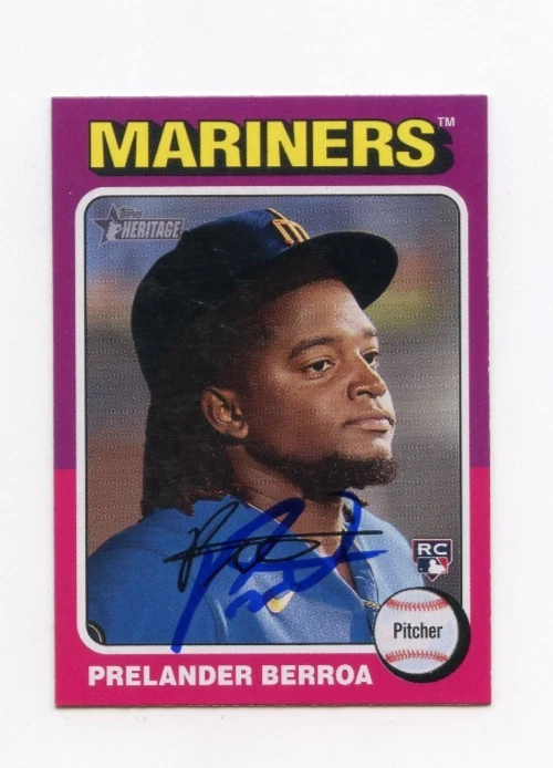 PRELANDER BERROA SIGNED AUTOGRAPHED 2024 TOPPS HERITAGE BASEBALL CARD AUTO
