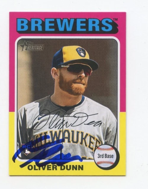 OLIVER DUNN SIGNED AUTOGRAPHED 2024 TOPPS HERITAGE BASEBALL CARD AUTO