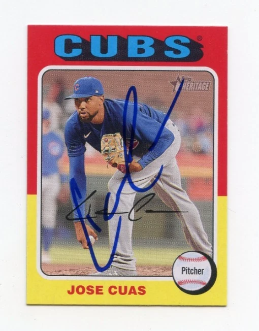 JOSE CUAS SIGNED AUTOGRAPHED 2024 TOPPS HERITAGE BASEBALL CARD AUTO