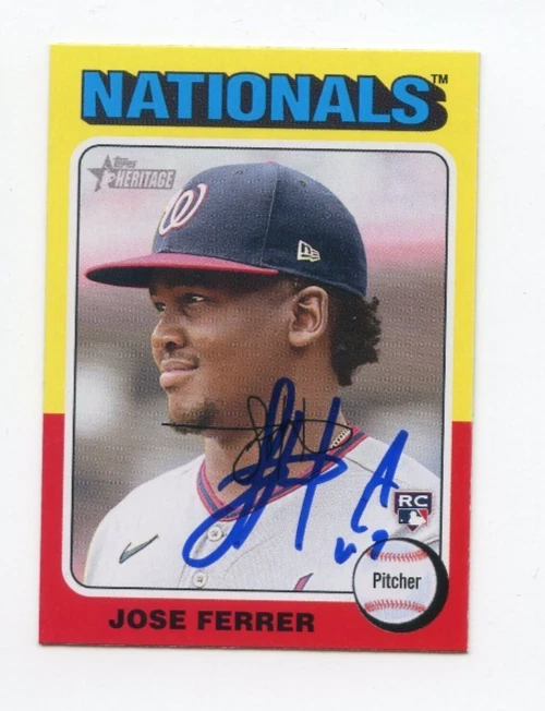 JOSE FERRER SIGNED AUTOGRAPHED 2024 TOPPS HERITAGE BASEBALL CARD AUTO