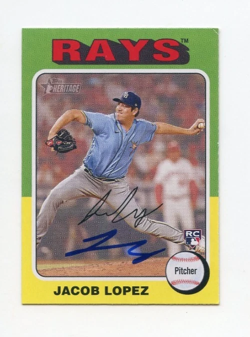 JACOB LOPEZ SIGNED AUTOGRAPHED 2024 TOPPS HERITAGE BASEBALL CARD AUTO