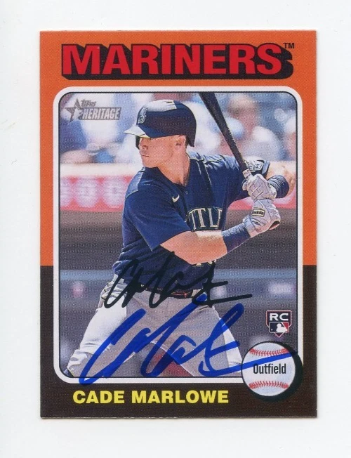 CADE MARLOWE SIGNED AUTOGRAPHED 2024 TOPPS HERITAGE BASEBALL CARD AUTO