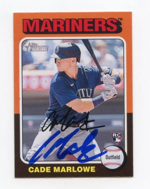 CADE MARLOWE SIGNED AUTOGRAPHED 2024 TOPPS HERITAGE BASEBALL CARD AUTO