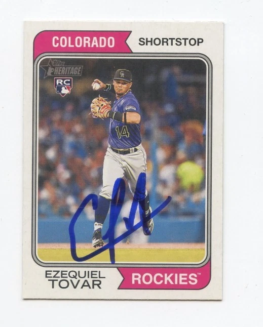 EZEQUIEL TOVAR SIGNED AUTOGRAPHED 2023 TOPPS HERITAGE BASEBALL CARD AUTO