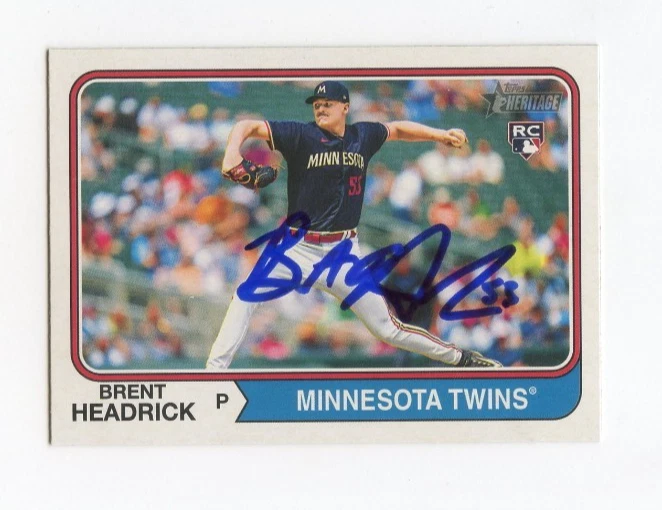 BRENT HEADRICK SIGNED AUTOGRAPHED 2023 TOPPS HERITAGE BASEBALL CARD AUTO