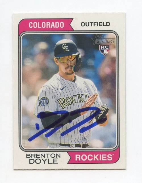 BRENTON DOYLE SIGNED AUTOGRAPHED 2023 TOPPS HERITAGE BASEBALL CARD AUTO