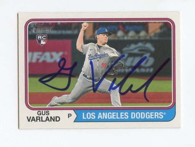 GUS VARLAND SIGNED AUTOGRAPHED 2023 TOPPS HERITAGE BASEBALL CARD AUTO