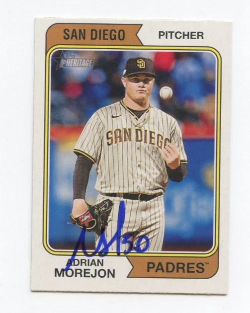 ADRIAN MOREJON SIGNED AUTOGRAPHED 2023 TOPPS HERITAGE BASEBALL CARD AUTO