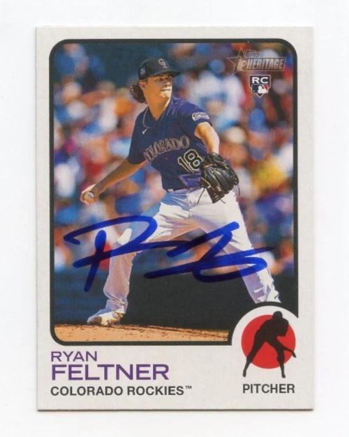 RYAN FELTNER SIGNED AUTOGRAPHED 2022 TOPPS HERITAGE BASEBALL CARD AUTO