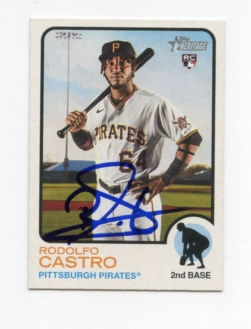 RODOLFO CASTRO SIGNED AUTOGRAPHED 2022 TOPPS HERITAGE BASEBALL CARD AUTO
