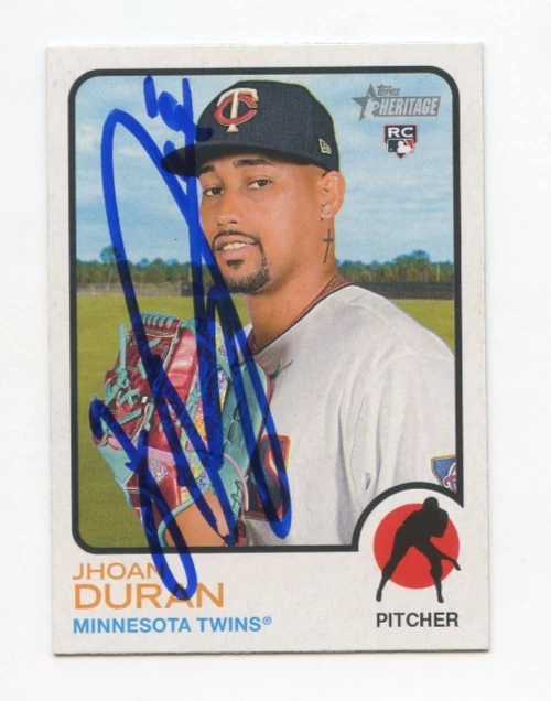 JHOAN DURAN SIGNED AUTOGRAPHED 2022 TOPPS HERITAGE BASEBALL CARD AUTO