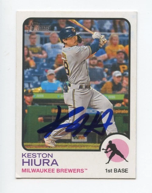 KESTON HIURA SIGNED AUTOGRAPHED 2022 TOPPS HERITAGE BASEBALL CARD AUTO