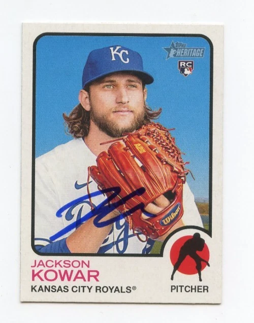 JACKSON KOWAR SIGNED AUTOGRAPHED 2022 TOPPS HERITAGE BASEBALL CARD AUTO