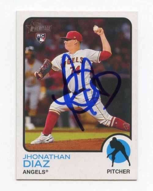 JHONATHAN DIAZ SIGNED AUTOGRAPHED 2022 TOPPS HERITAGE BASEBALL CARD AUTO