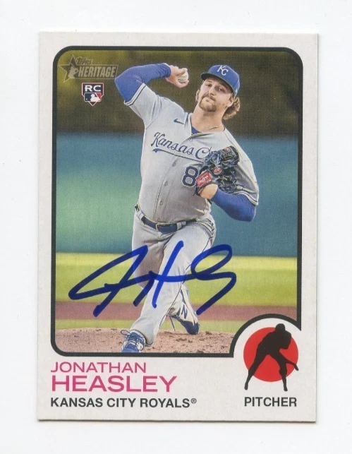JONATHAN HEASLEY SIGNED AUTOGRAPHED 2022 TOPPS HERITAGE BASEBALL CARD AUTO
