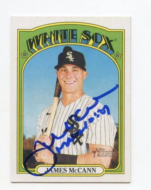 JAMES MCCANN SIGNED AUTOGRAPHED 2021 TOPPS HERITAGE BASEBALL CARD AUTO