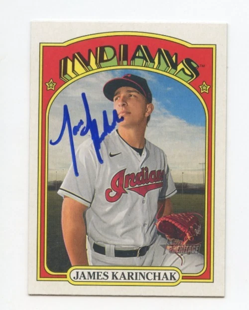 JAMES KARINCHAK SIGNED AUTOGRAPHED 2021 TOPPS HERITAGE BASEBALL CARD AUTO