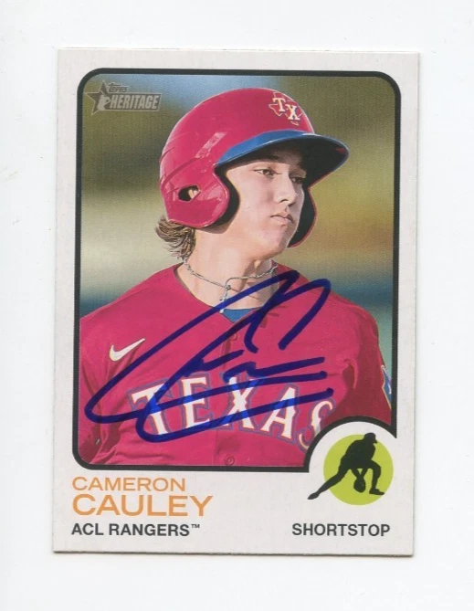 CAMERON CAULEY SIGNED AUTOGRAPHED 2022 TOPPS HERITAGE MINORS BASEBALL CARD AUTO