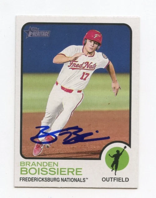 BRANDEN BOISSIERE SIGNED AUTOGRAPHED 2022 TOPPS HERITAGE MINORS CARD AUTO