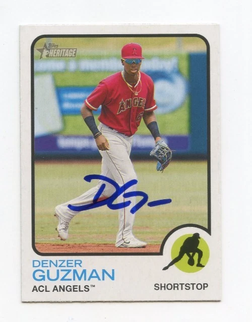 DENZER GUZMAN SIGNED AUTOGRAPHED 2022 TOPPS HERITAGE MINORS CARD AUTO