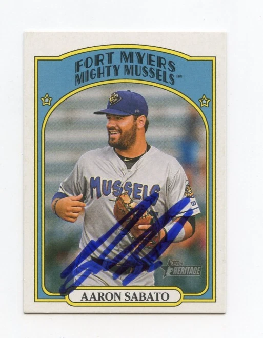 AARON SABATO SIGNED AUTOGRAPHED 2021 TOPPS HERITAGE MINORS CARD AUTO