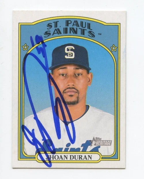 JHOAN DURAN SIGNED AUTOGRAPHED 2021 TOPPS HERITAGE MINORS CARD AUTO