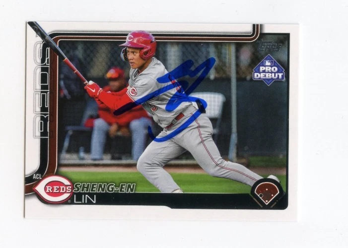 SHENG-EN LIN SIGNED AUTOGRAPHED 2025 TOPPS PRO DEBUT BASEBALL CARD AUTO