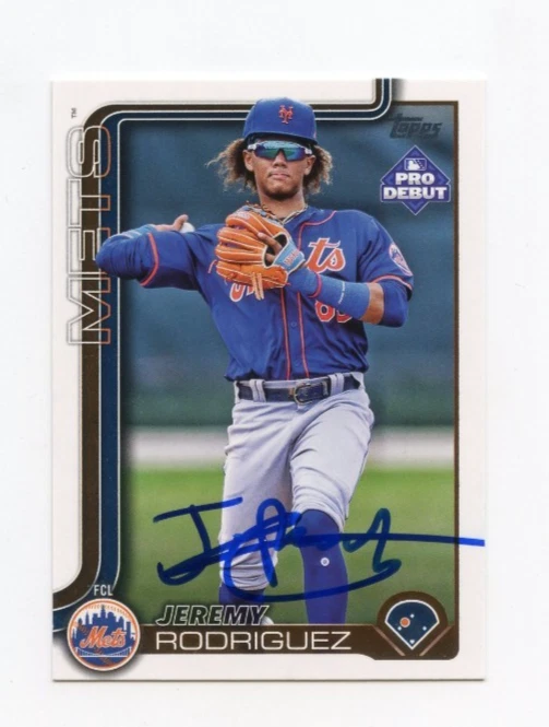 JEREMY RODRIGUEZ SIGNED AUTOGRAPHED 2025 TOPPS PRO DEBUT BASEBALL CARD AUTO