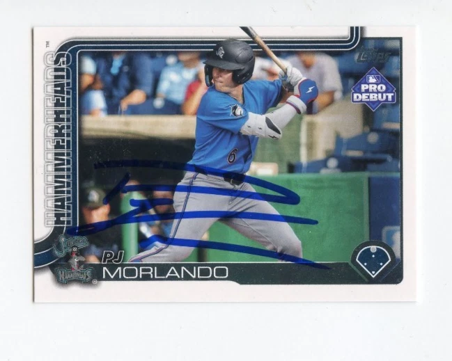 PJ MORLANDO SIGNED AUTOGRAPHED 2025 TOPPS PRO DEBUT BASEBALL CARD AUTO