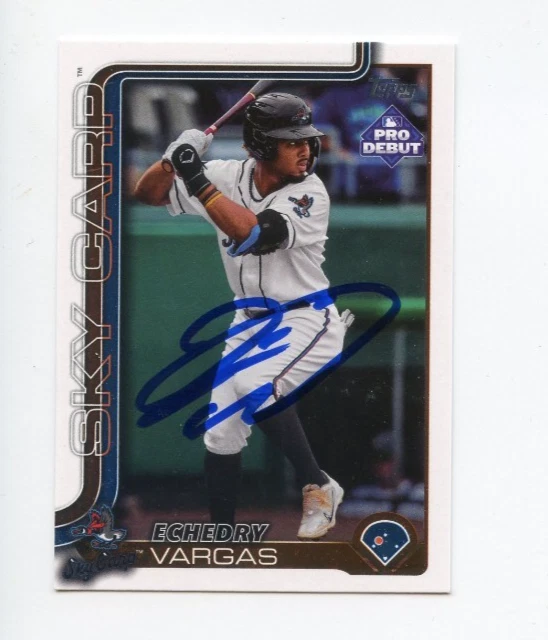 ECHEDRY VARGAS SIGNED AUTOGRAPHED 2025 TOPPS PRO DEBUT BASEBALL CARD AUTO