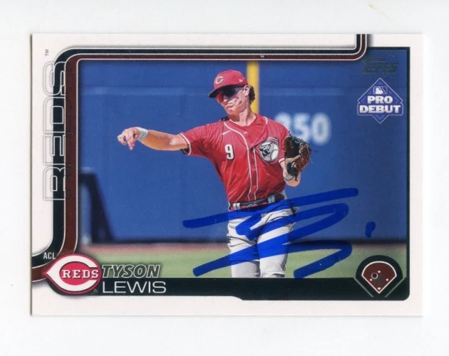 TYSON LEWIS SIGNED AUTOGRAPHED 2025 TOPPS PRO DEBUT BASEBALL CARD AUTO