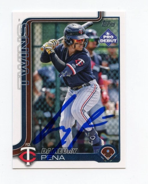 DAMEURY PENA SIGNED AUTOGRAPHED 2025 TOPPS PRO DEBUT BASEBALL CARD AUTO