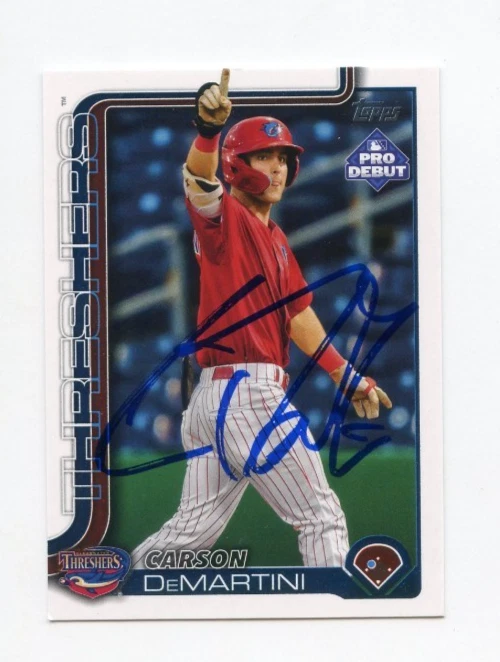 CARSON DEMARTINI SIGNED AUTOGRAPHED 2025 TOPPS PRO DEBUT BASEBALL CARD AUTO