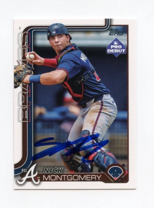 NICK MONTGOMERY SIGNED AUTOGRAPHED 2025 TOPPS PRO DEBUT BASEBALL CARD AUTO