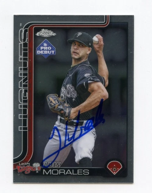 LUIS MORALES SIGNED AUTOGRAPHED 2025 TOPPS PRO DEBUT CHROME BASEBALL CARD AUTO