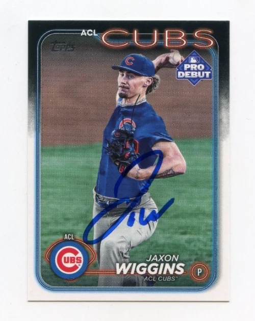 JAXON WIGGINS SIGNED AUTOGRAPHED 2024 TOPPS PRO DEBUT BASEBALL CARD AUTO