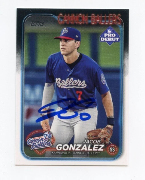 JACOB GONZALEZ SIGNED AUTOGRAPHED 2024 TOPPS PRO DEBUT BASEBALL CARD AUTO