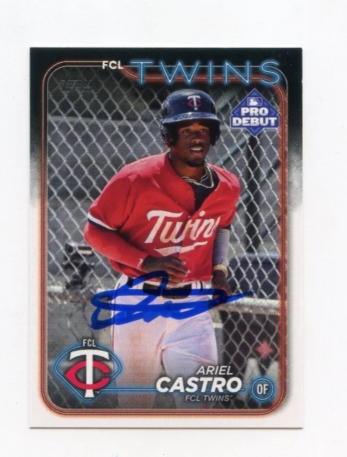 ARIEL CASTRO SIGNED AUTOGRAPHED 2024 TOPPS PRO DEBUT BASEBALL CARD AUTO