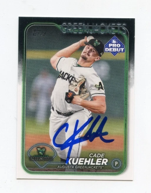 CADE KUEHLER SIGNED AUTOGRAPHED 2024 TOPPS PRO DEBUT BASEBALL CARD AUTO