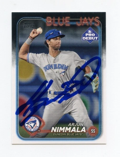 ARJUN NIMMALA SIGNED AUTOGRAPHED 2024 TOPPS PRO DEBUT BASEBALL CARD AUTO