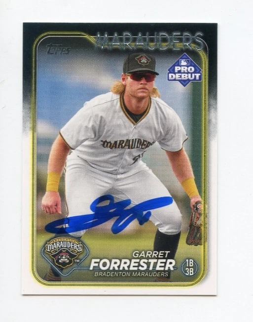 GARRET FORRESTER SIGNED AUTOGRAPHED 2024 TOPPS PRO DEBUT BASEBALL CARD AUTO