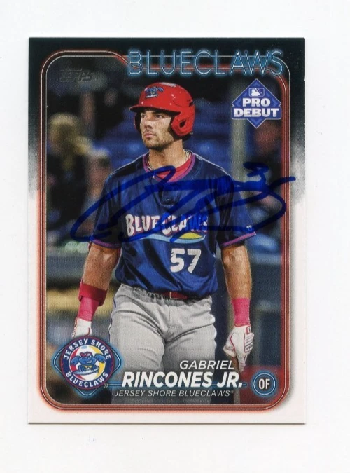 GABRIEL RINCONES JR SIGNED AUTOGRAPHED 2024 TOPPS PRO DEBUT BASEBALL CARD AUTO