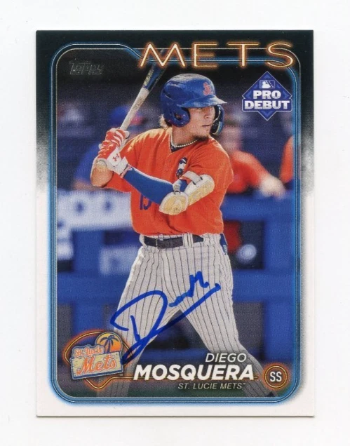 DIEGO MOSQUERA SIGNED AUTOGRAPHED 2024 TOPPS PRO DEBUT BASEBALL CARD AUTO
