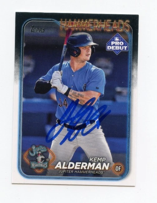 KEMP ALDERMAN SIGNED AUTOGRAPHED 2024 TOPPS PRO DEBUT BASEBALL CARD AUTO